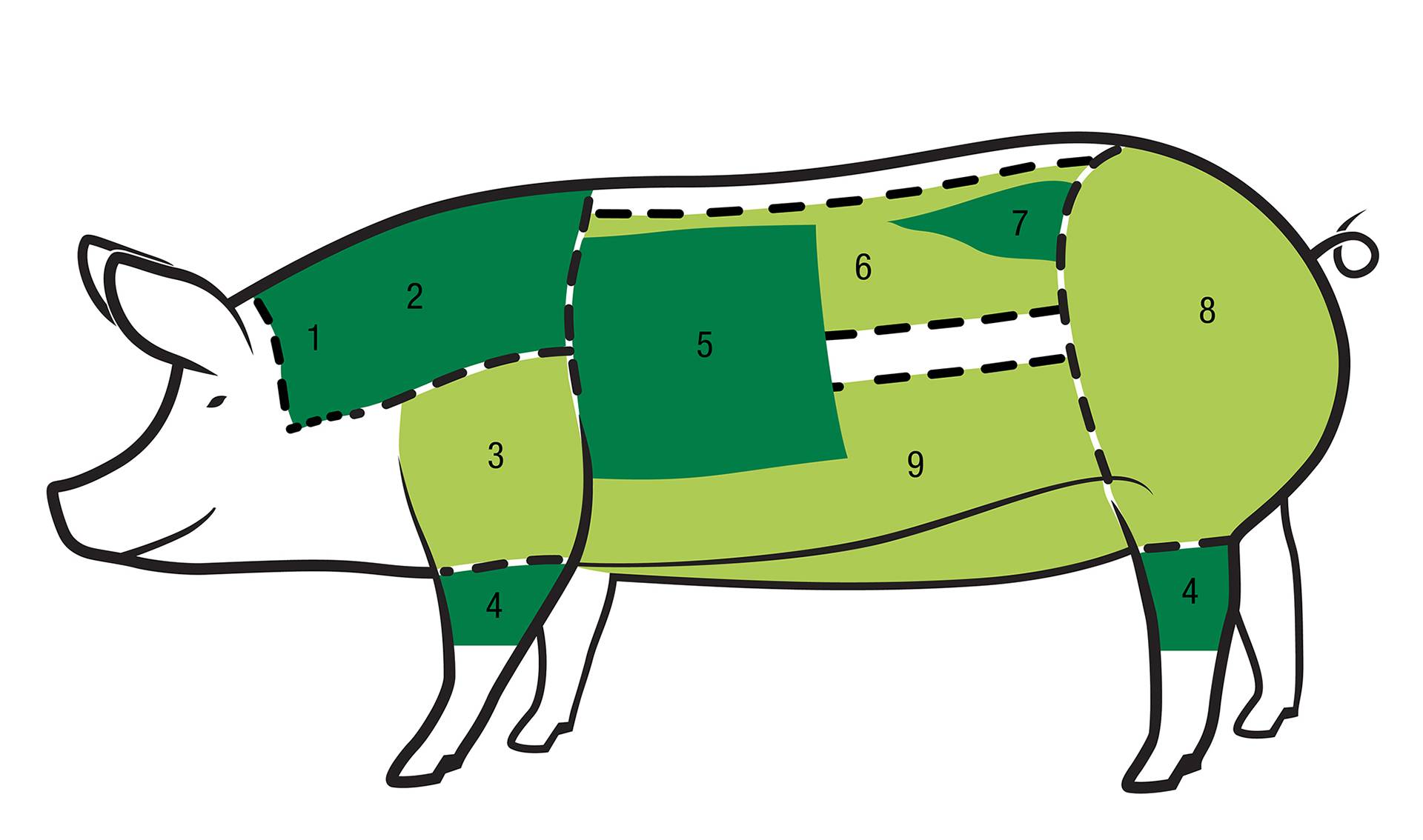 Rezepte zu verschiedene Schweine-Teilstücken